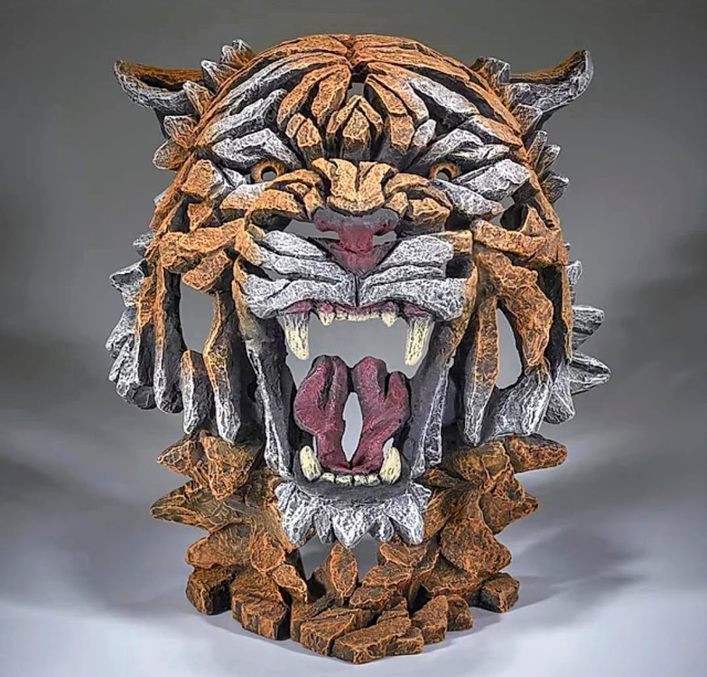 Tiger Bust Bengal by Edge Sculpture M P Gallery Free UK Delivery